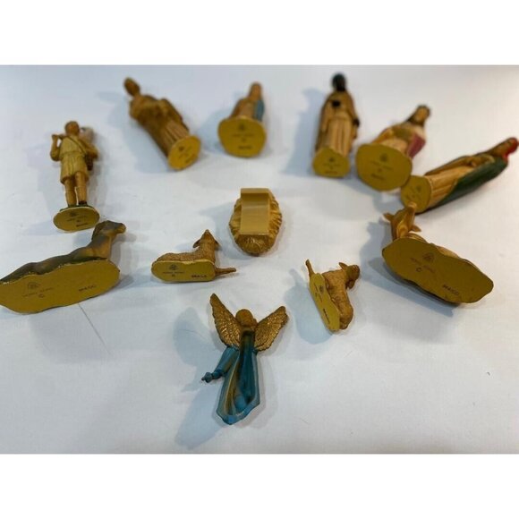 Vintage Nativity 12 Pc ART Plastics Figures Holy Family British Hong Kong - Picture 6 of 6